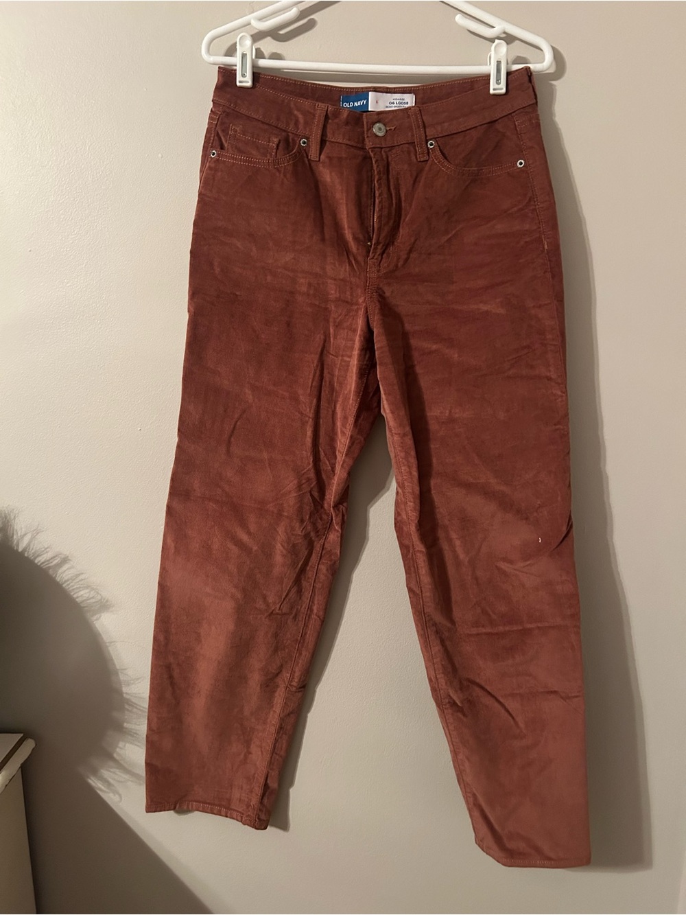 Old Navy Burnt Orange Corduroy High-Rise OG Loose Pants